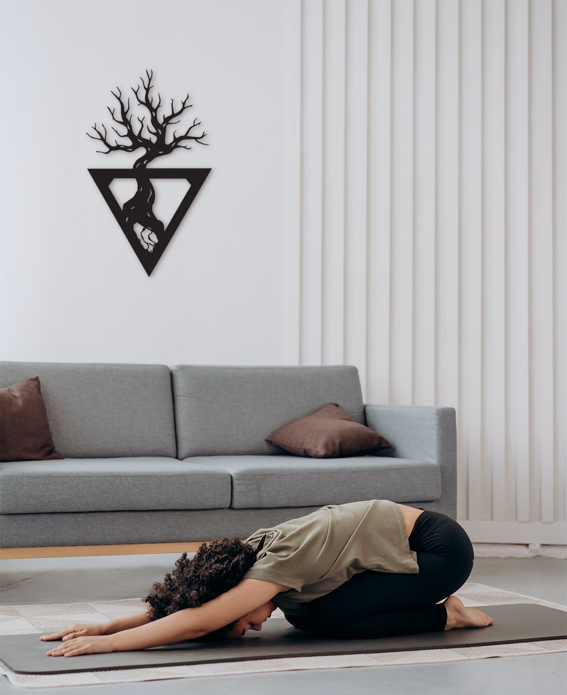 Laser Cut Wood Tree of Life Wall Art: Geometric Home Decor