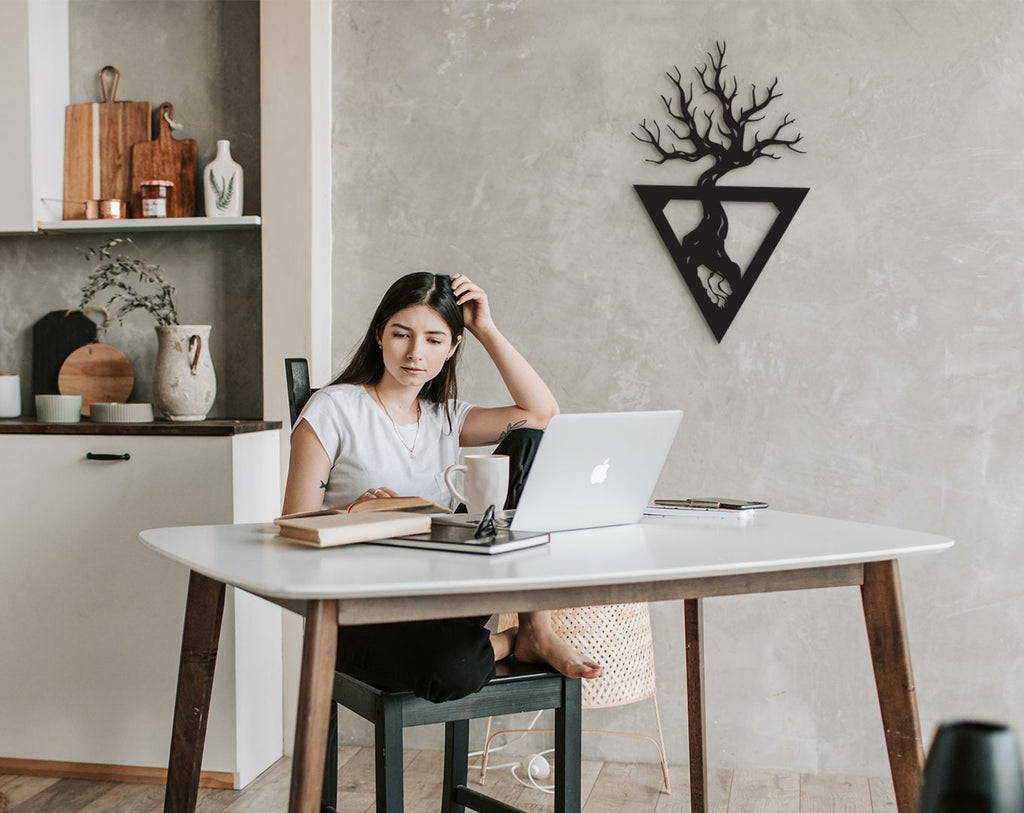Laser Cut Wood Tree of Life Wall Art: Geometric Home Decor