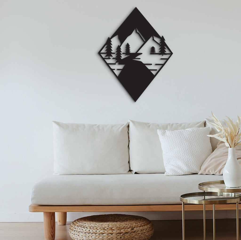 Mountain Wood Wall Art: Laser Cut Home Decor