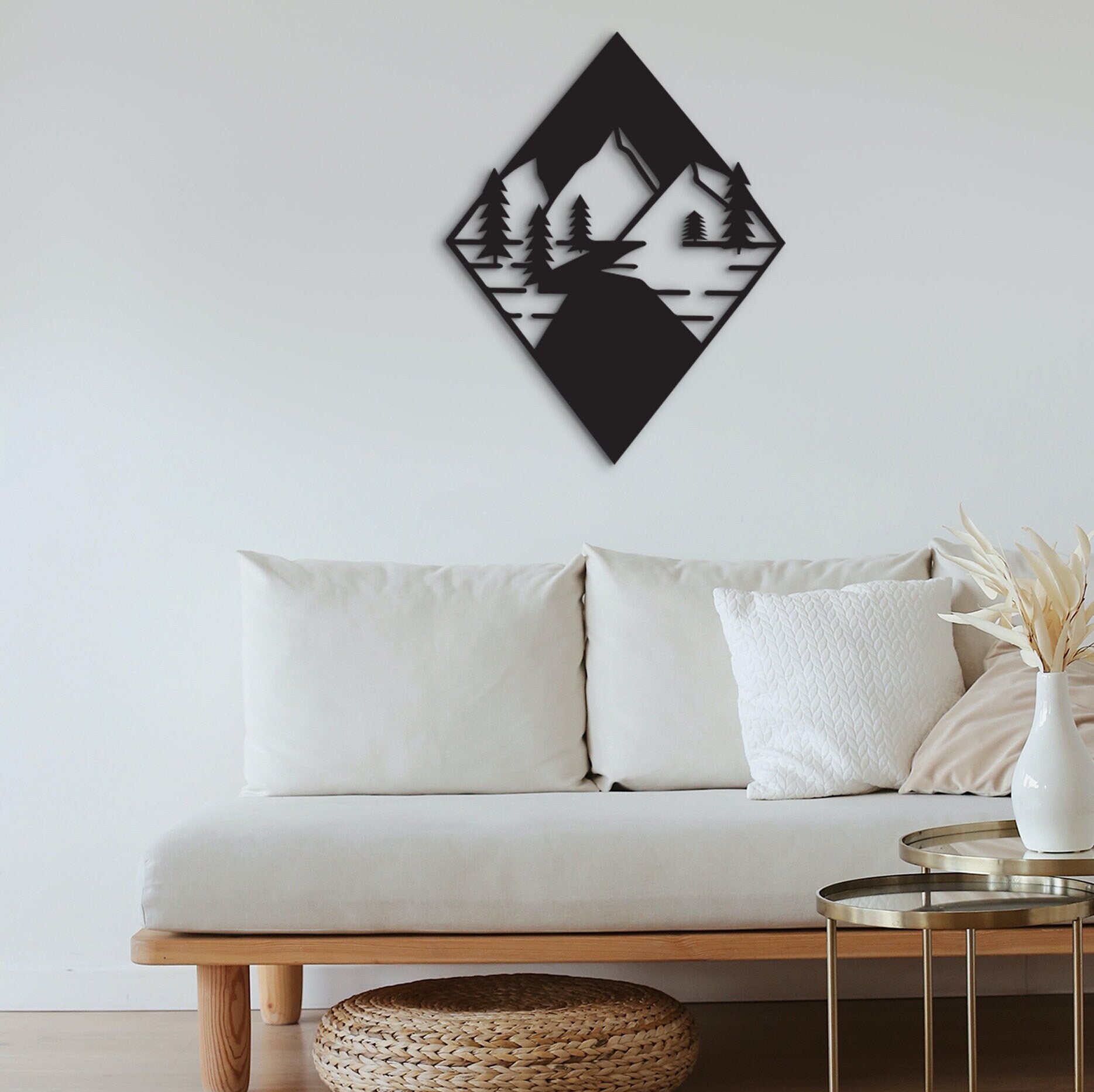 Mountain Wood Wall Art: Laser Cut Home Decor