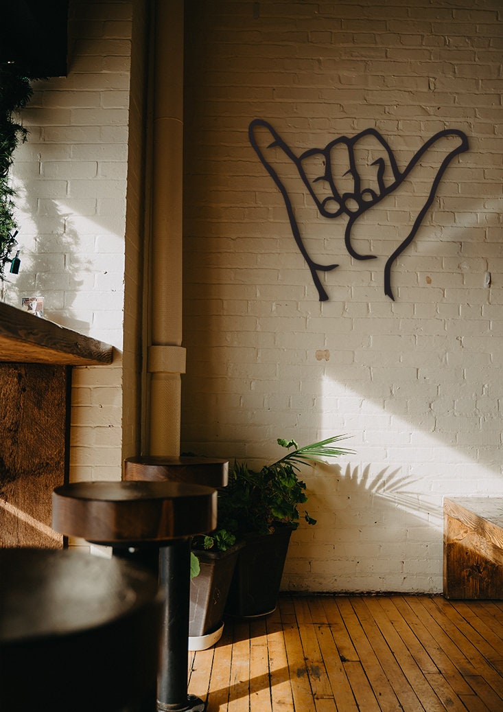Shaka Sign Wood Wall Decor: Hawaii Gesture Art