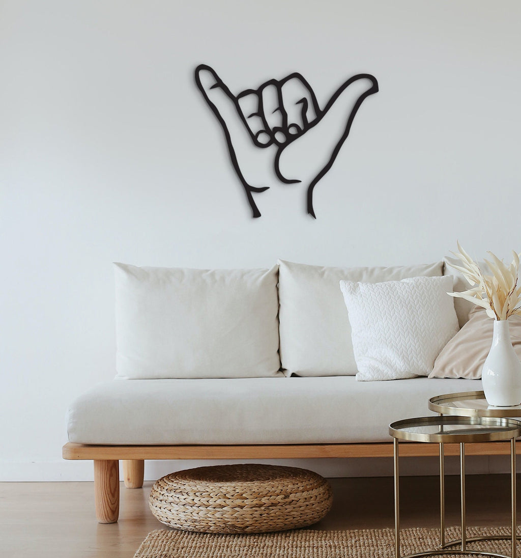 Shaka Sign Wood Wall Decor: Hawaii Gesture Art