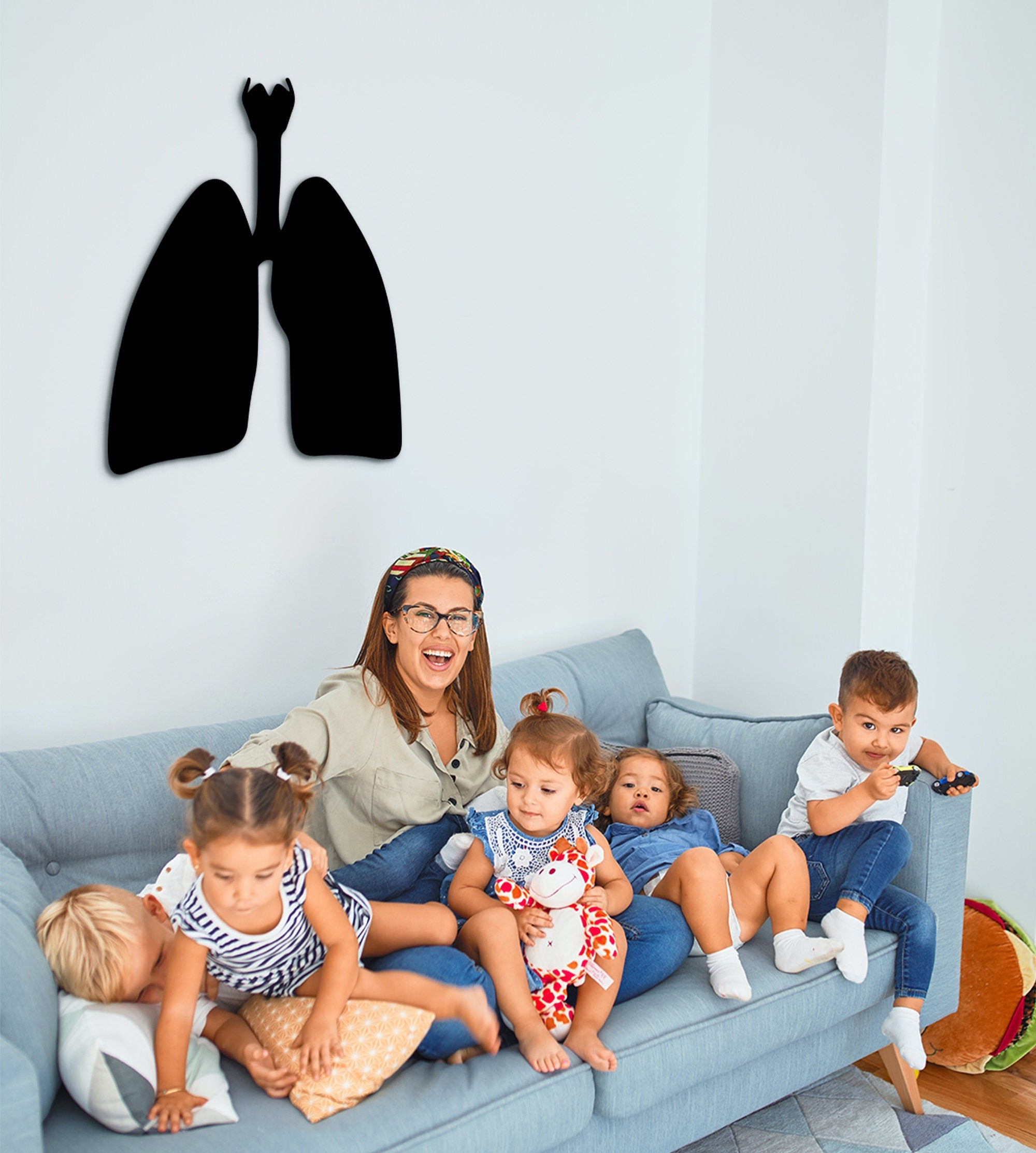 3D Lungs Anatomy Wood Wall Art: Medical Gift, Office Decor