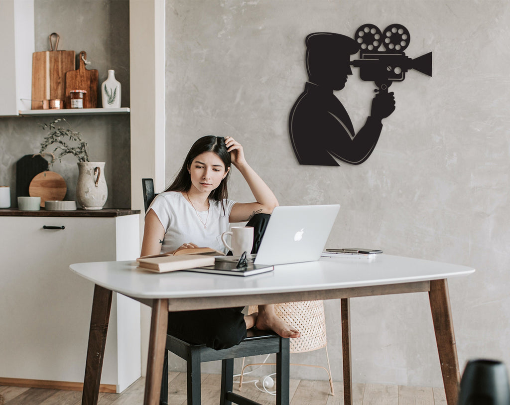 Photographer Wood Sign: 3D Camera Wall Art Decor