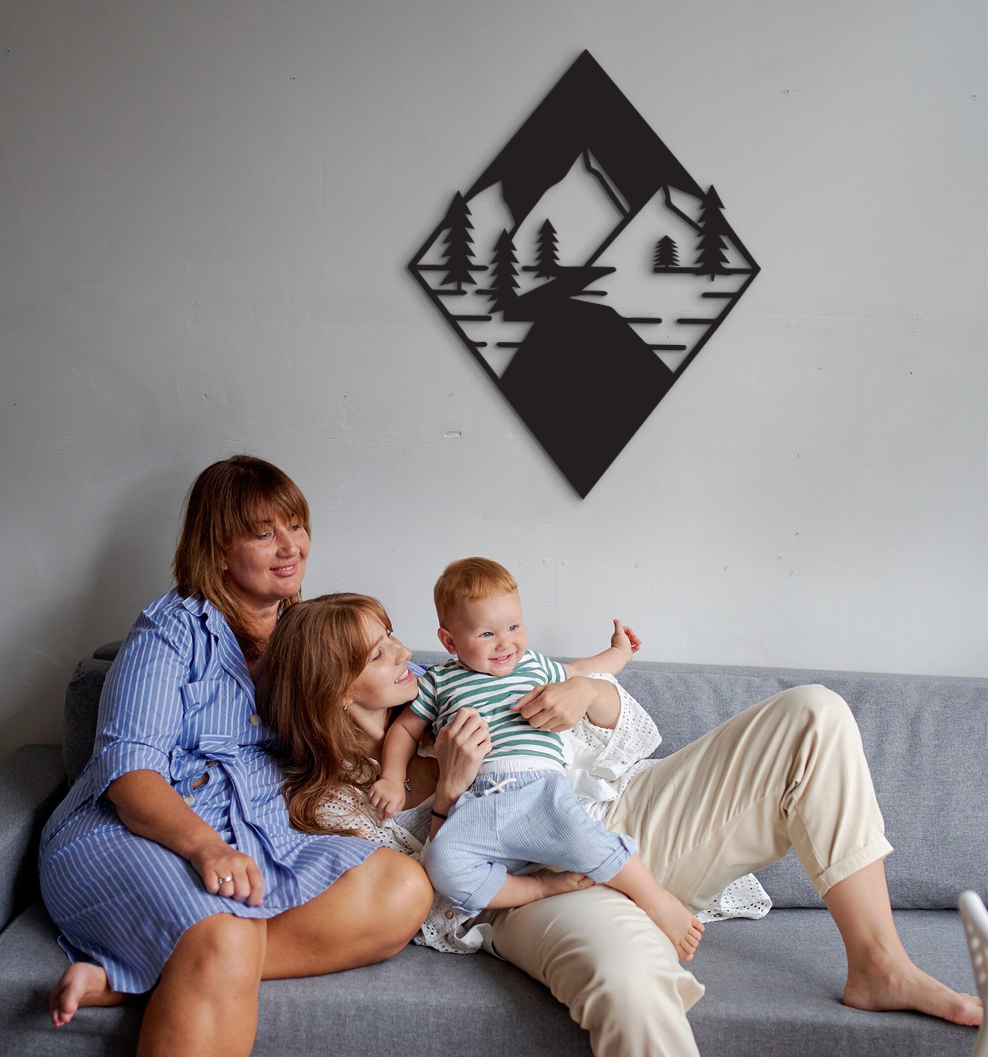 Mountain Wood Wall Art: Laser Cut Home Decor