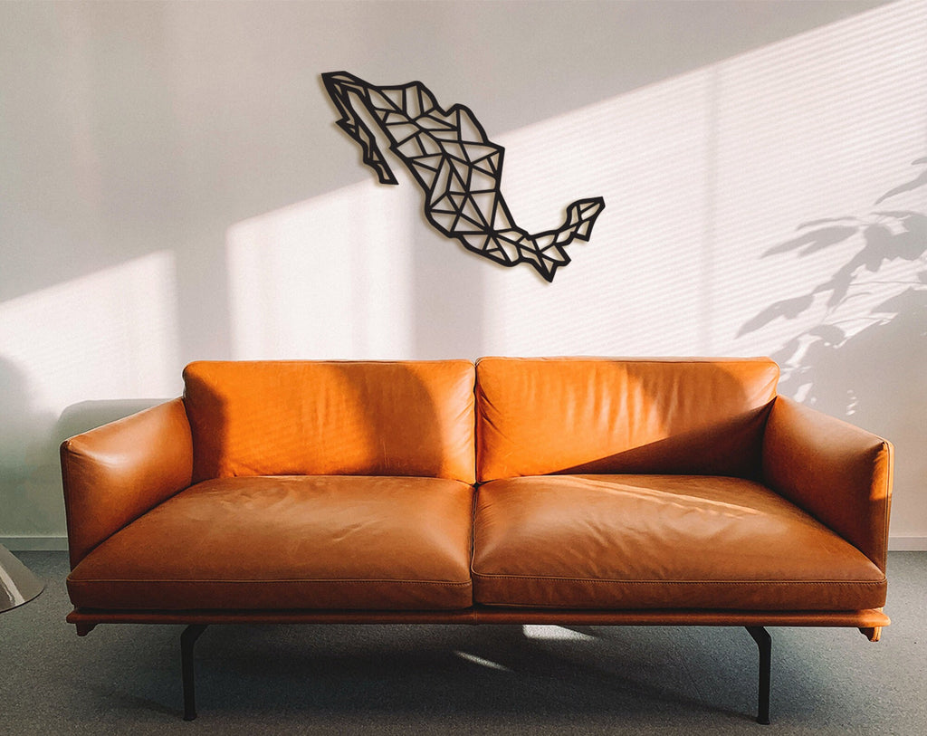 Wooden Mexico Map Wall Art: Geometric Laser Cut Home Decor