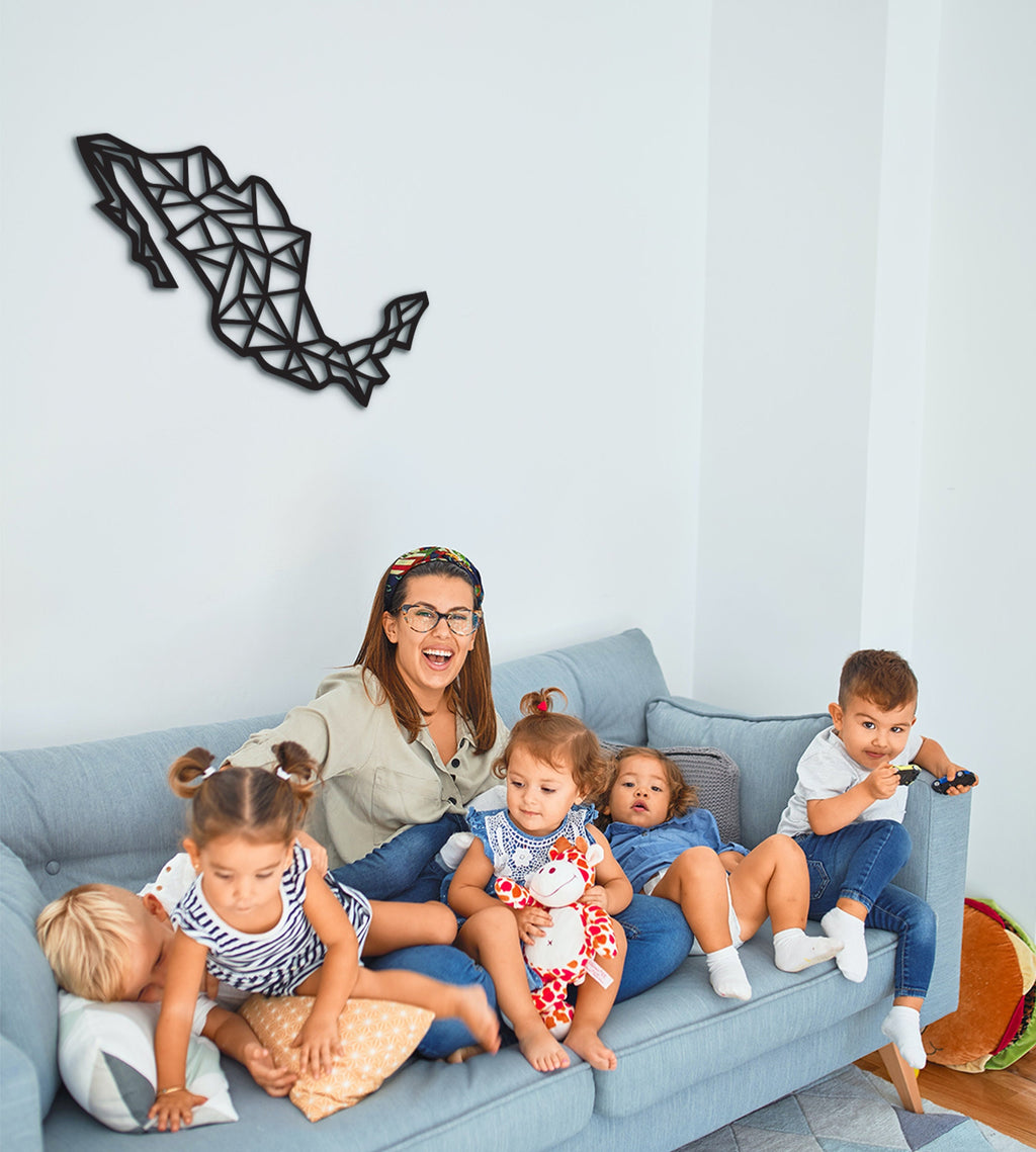 Wooden Mexico Map Wall Art: Geometric Laser Cut Home Decor