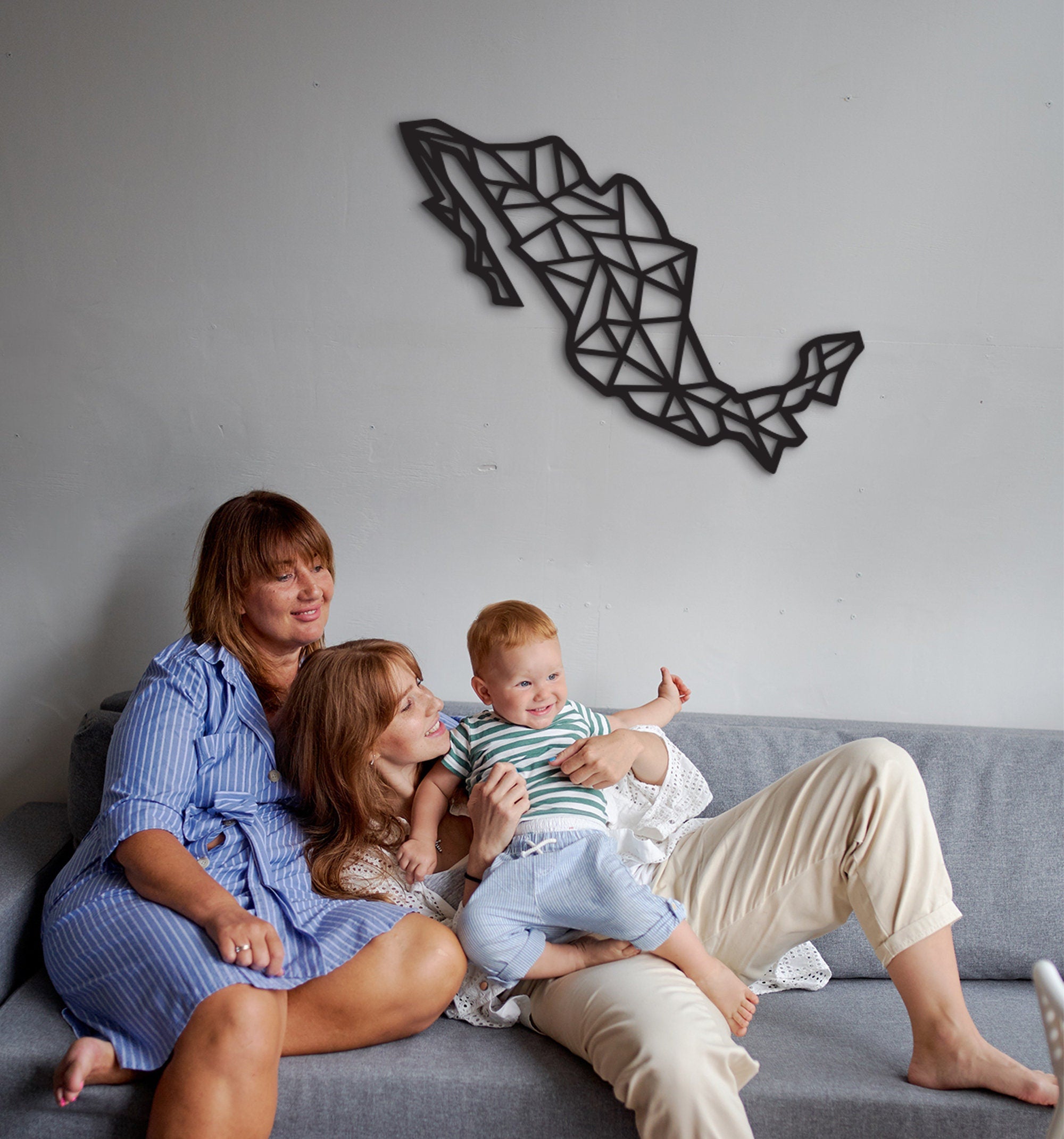Wooden Mexico Map Wall Art: Geometric Laser Cut Home Decor