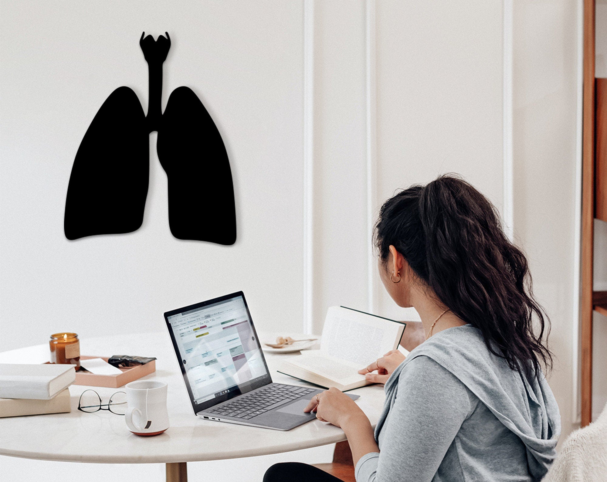 3D Lungs Anatomy Wood Wall Art: Medical Gift, Office Decor