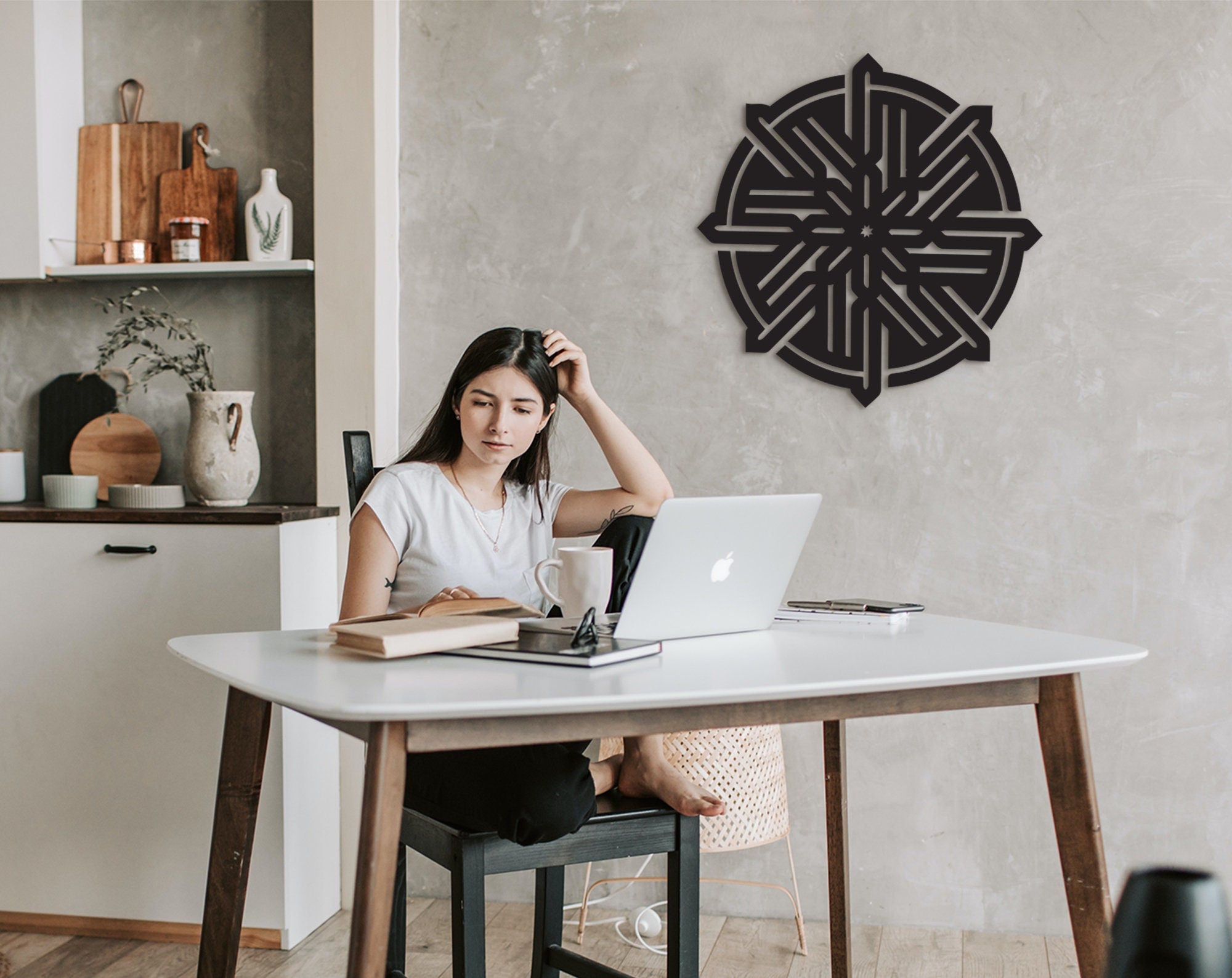 Kufic Wall Art: Laser Cut Islamic Calligraphy, 3D Shadow Decor