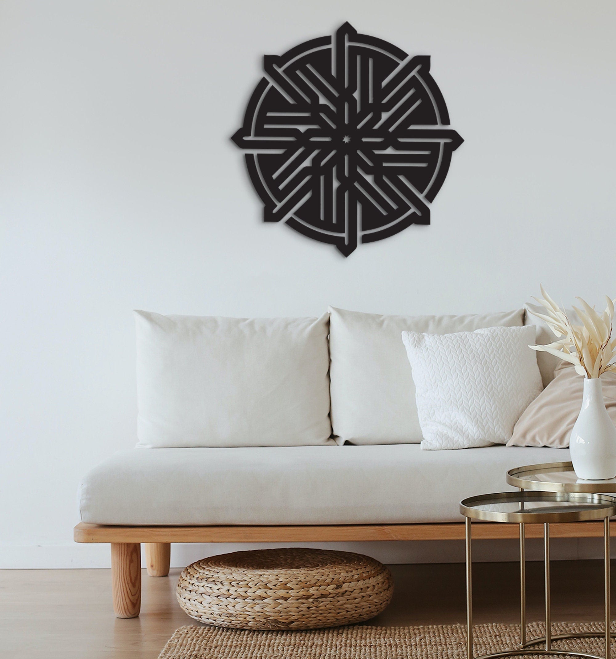 Kufic Wall Art: Laser Cut Islamic Calligraphy, 3D Shadow Decor