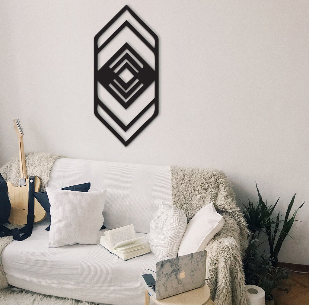 Tribal Geometric Wood Wall Decor: Native American Symbol Art