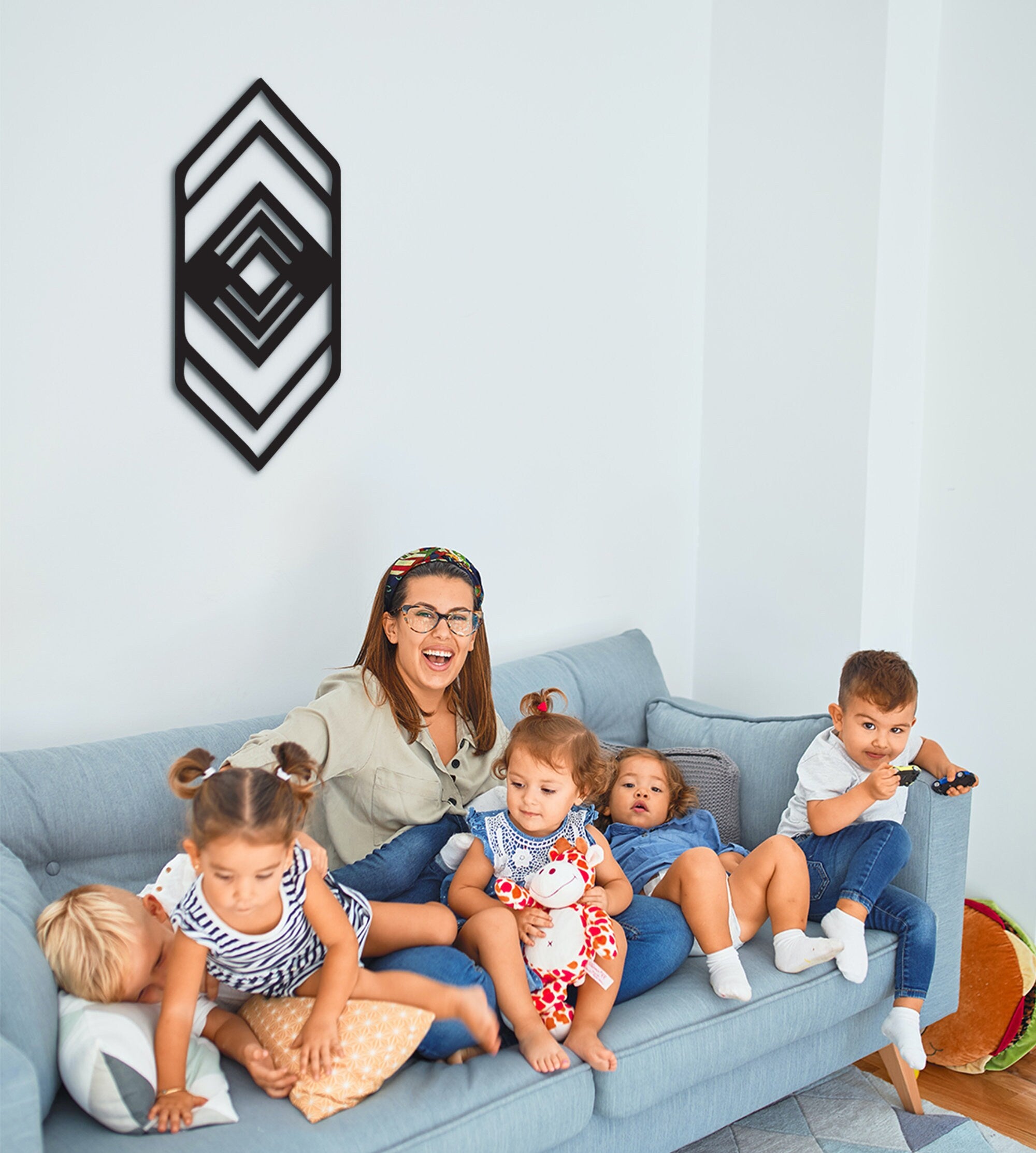Tribal Geometric Wood Wall Decor: Native American Symbol Art