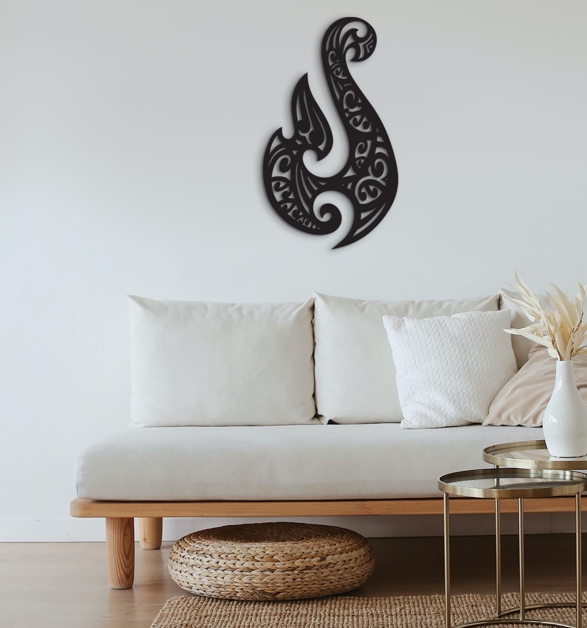 Hei Matau Maori Hook: Tribal Wall Art Sculpture, New Zealand Gift