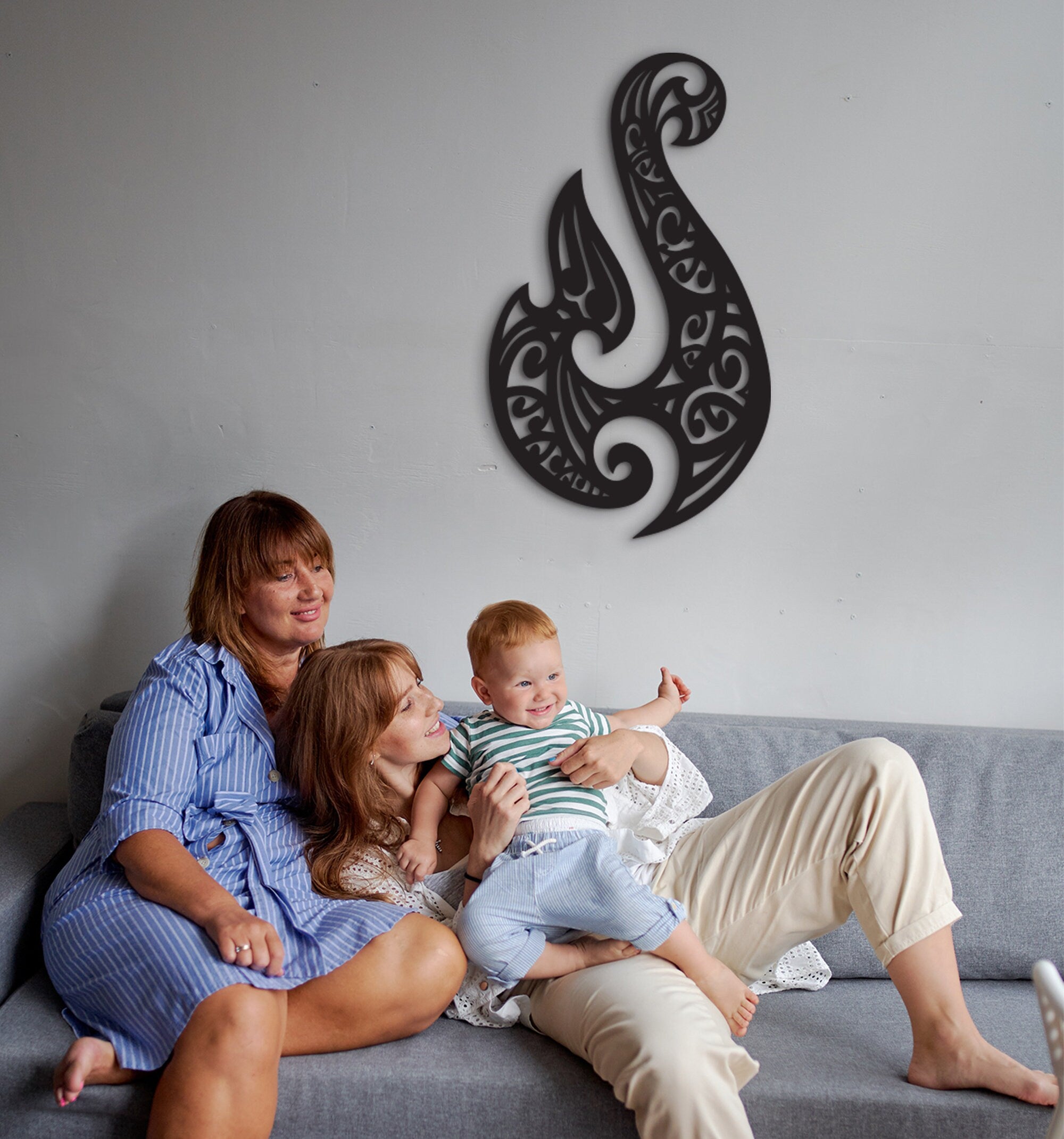 Hei Matau Maori Hook: Tribal Wall Art Sculpture, New Zealand Gift