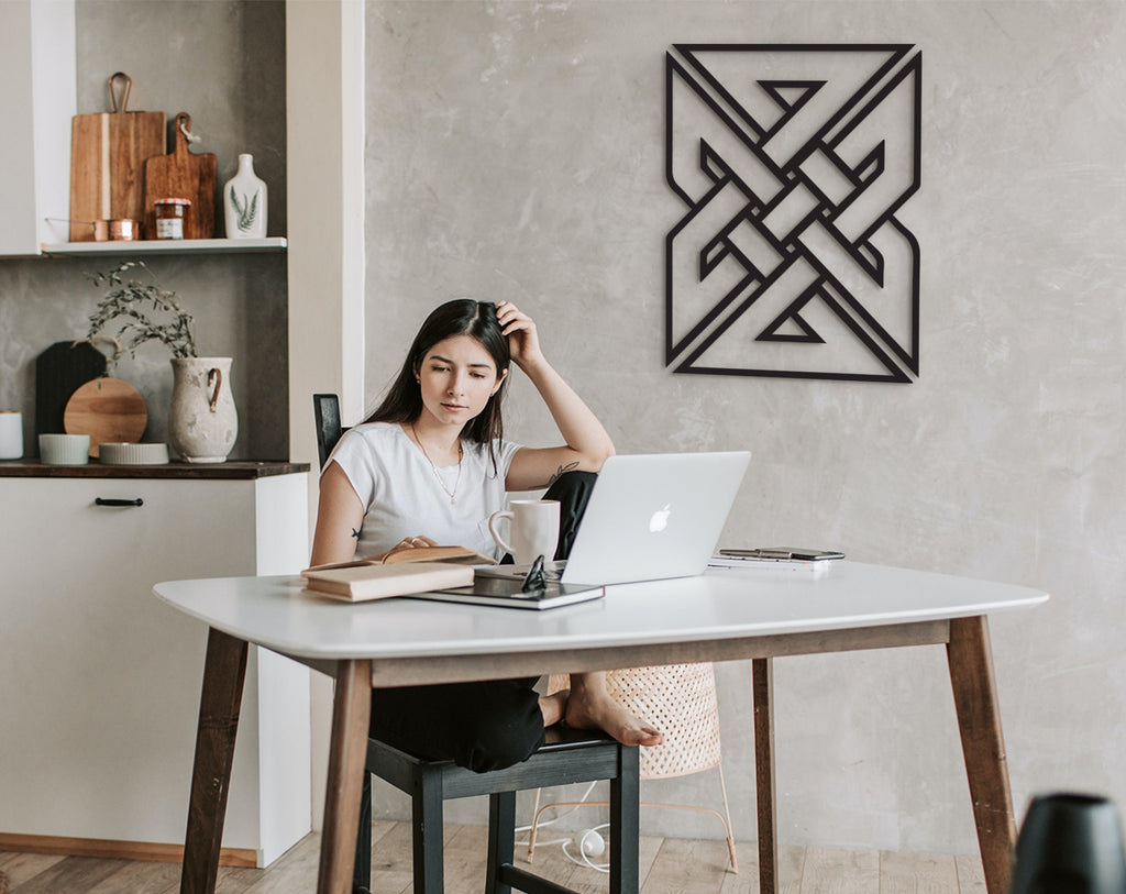 Celtic Knot Wood Wall Art: Scandinavian Decor, Laser Cut