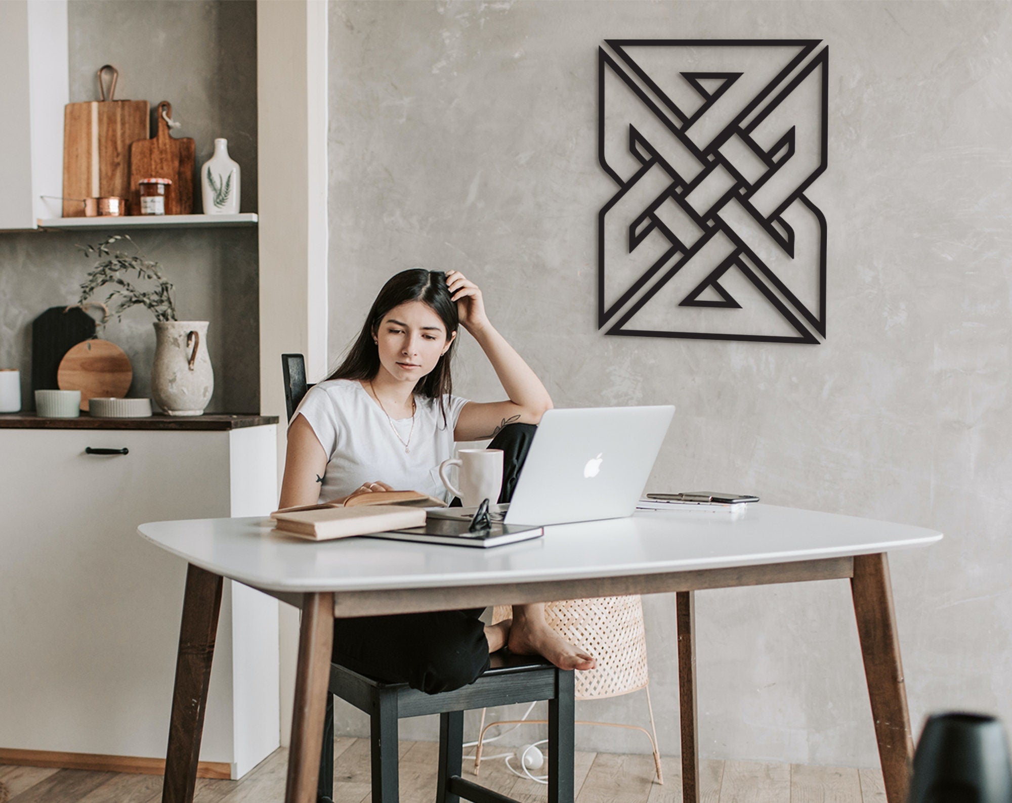 Celtic Knot Wood Wall Art: Scandinavian Decor, Laser Cut