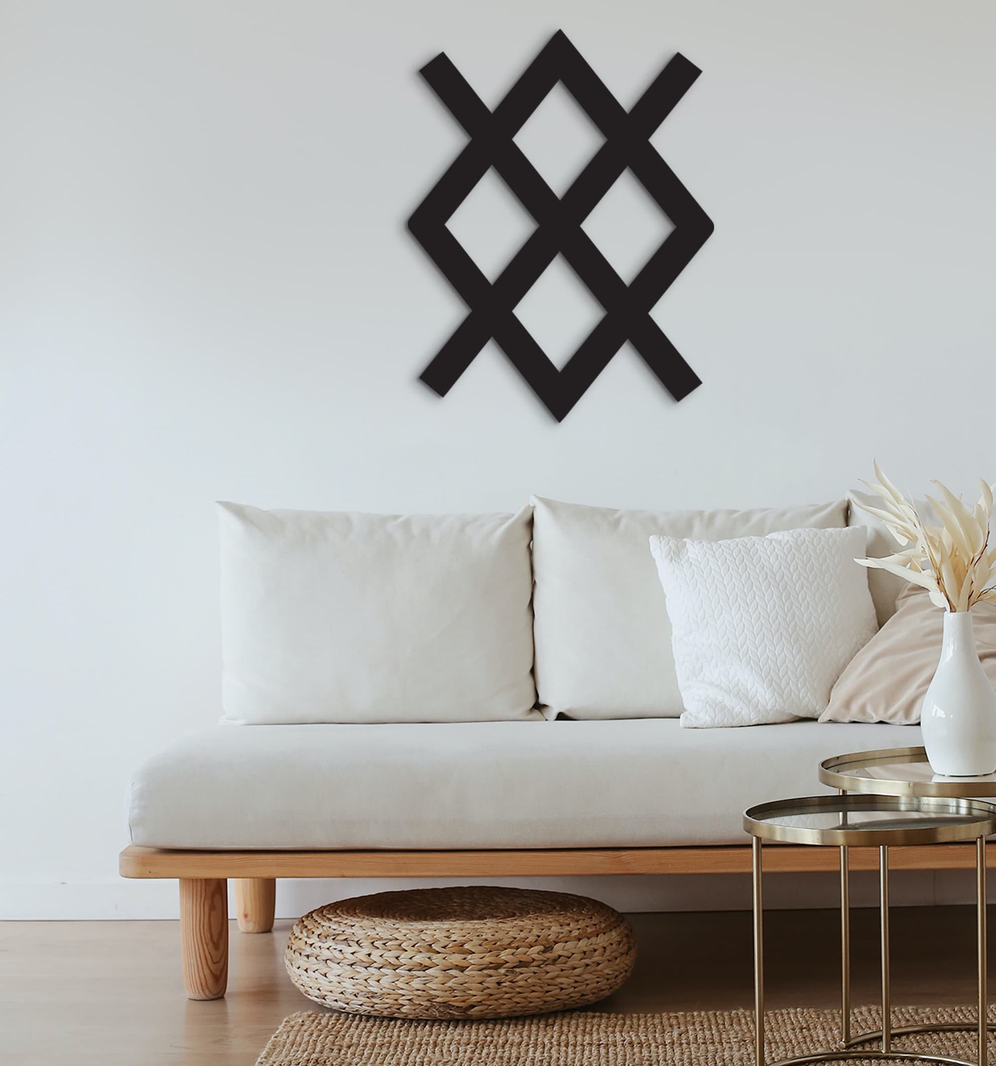 GUNGNIR Viking Symbol Wood Wall Art: Skuld’s Net Protection Amulet