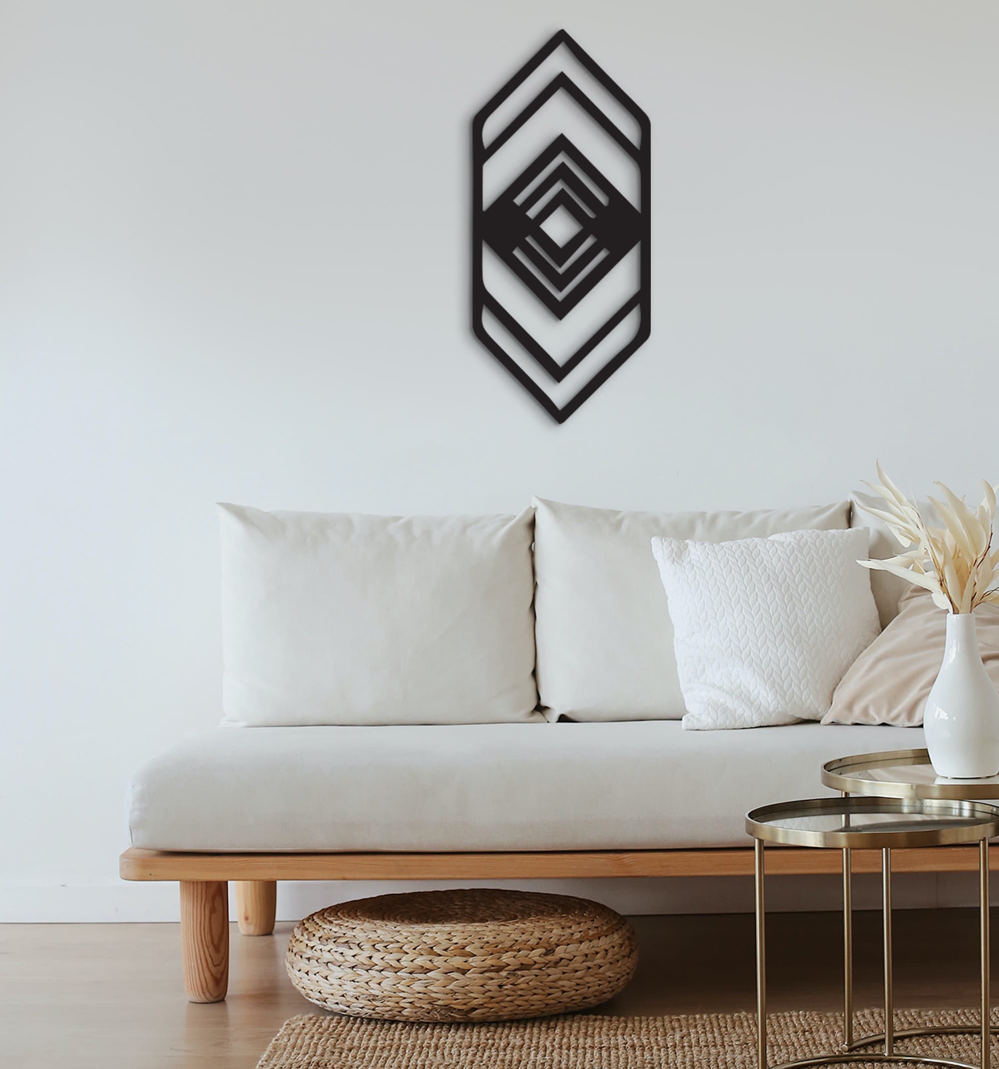 Tribal Geometric Wood Wall Decor: Native American Symbol Art