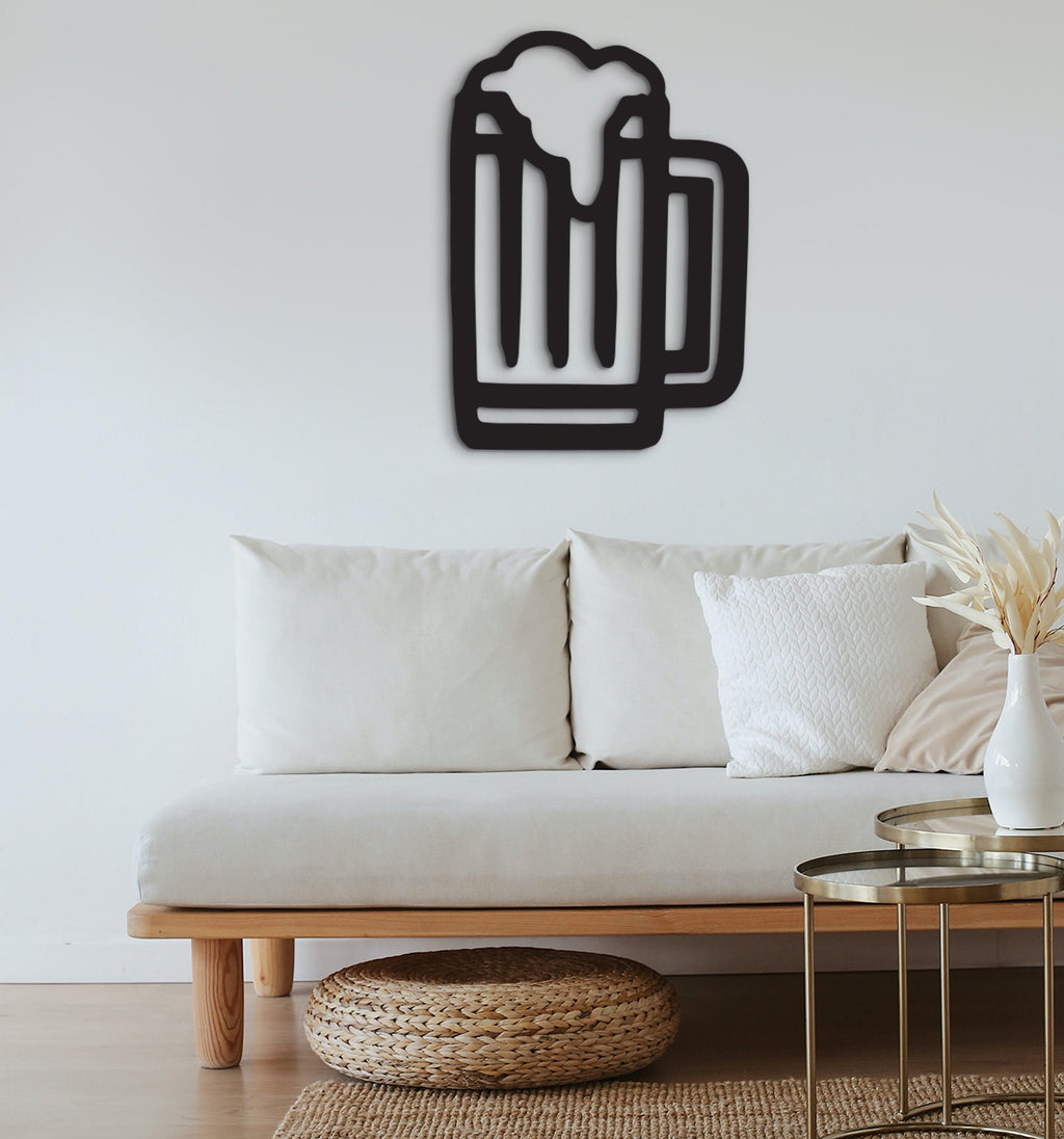 Beer Pint Wood Wall Art: Bar Decor Sign