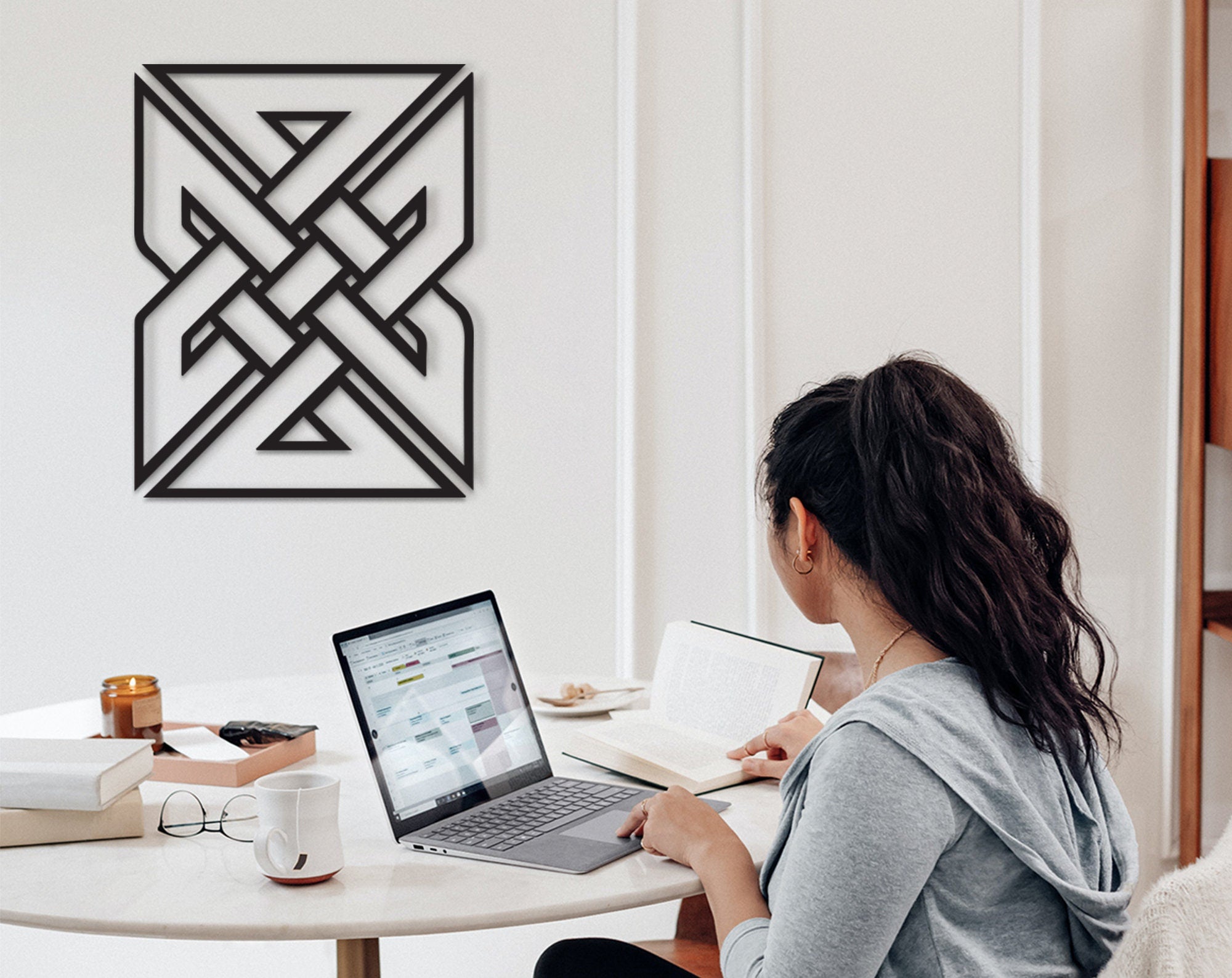 Celtic Knot Wood Wall Art: Scandinavian Decor, Laser Cut