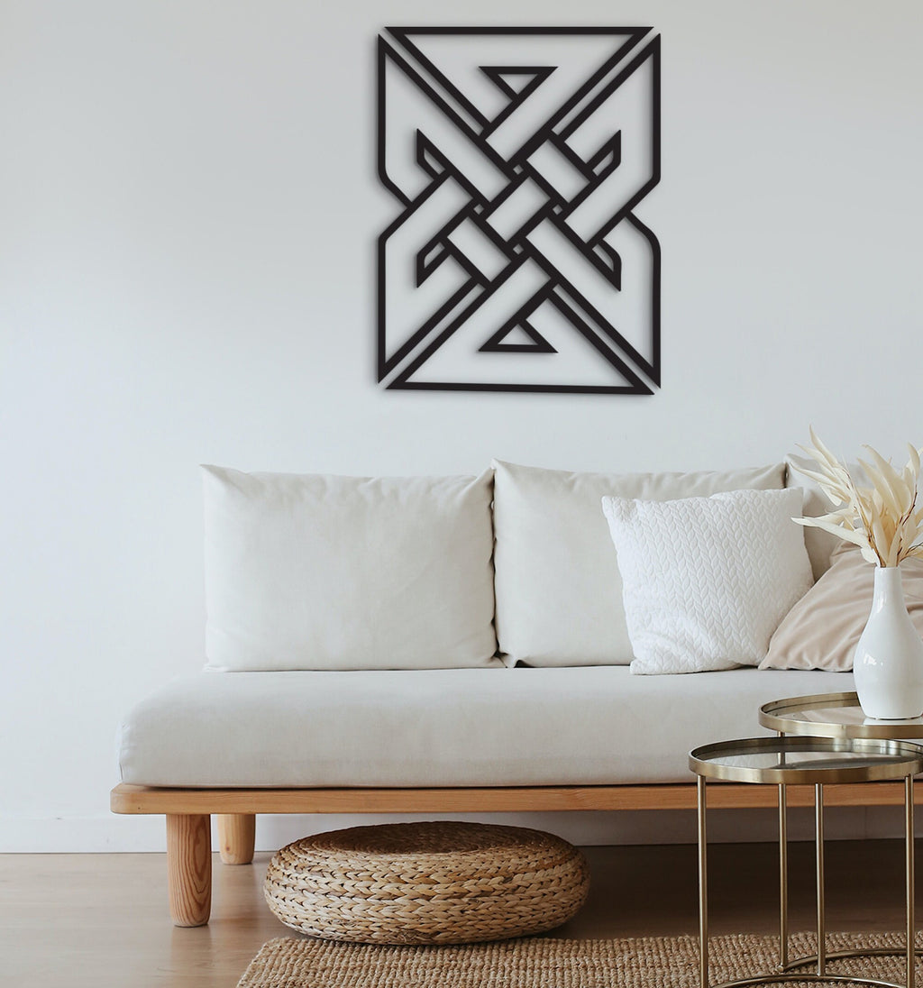 Celtic Knot Wood Wall Art: Scandinavian Decor, Laser Cut