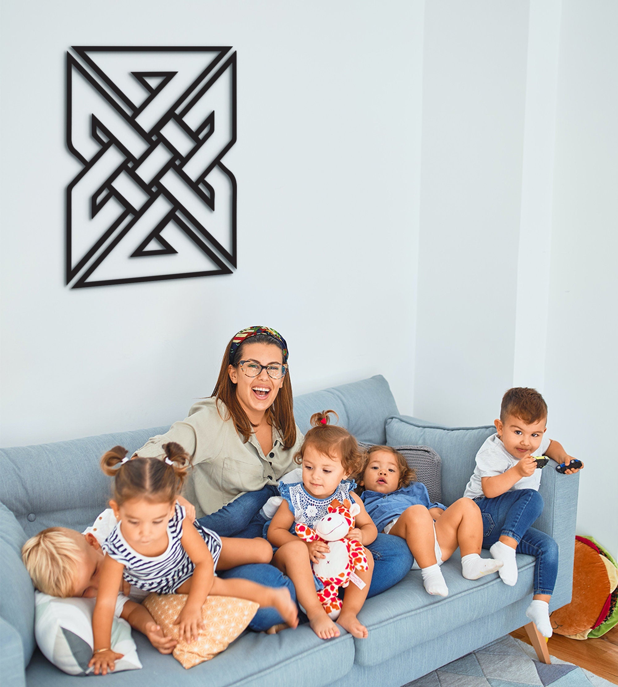 Celtic Knot Wood Wall Art: Scandinavian Decor, Laser Cut