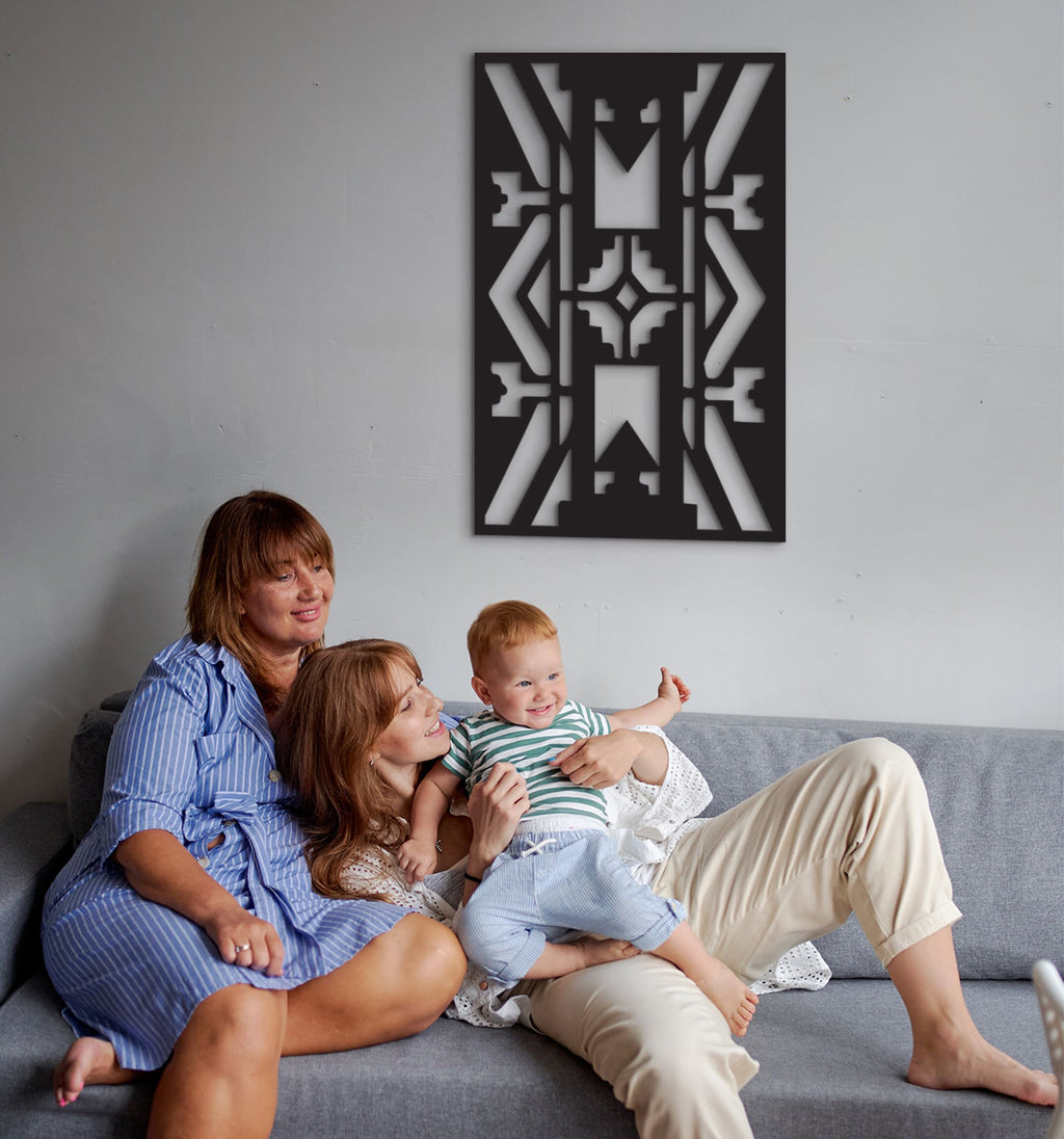 Native American Wood Wall Art: Tribal Geometric Decor