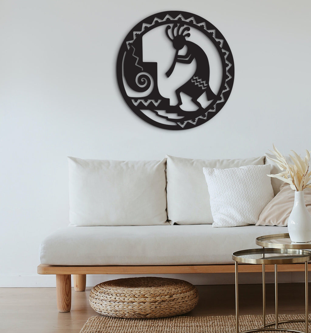 Kokopelli Wood Wall Art: Tribal Decor