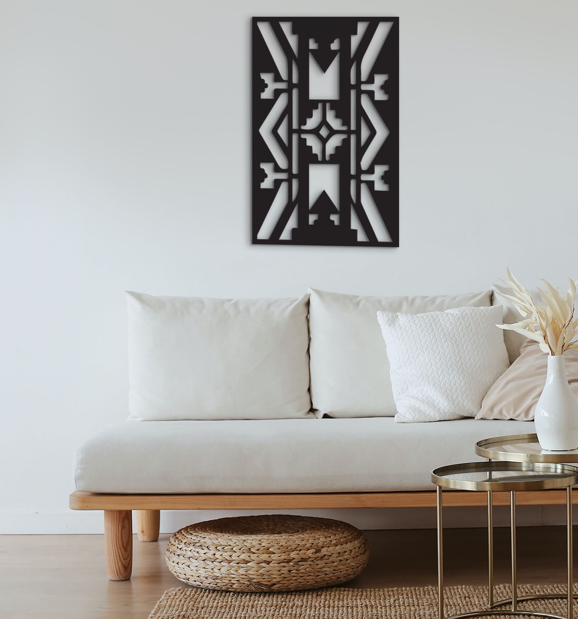 Native American Wood Wall Art: Tribal Geometric Decor