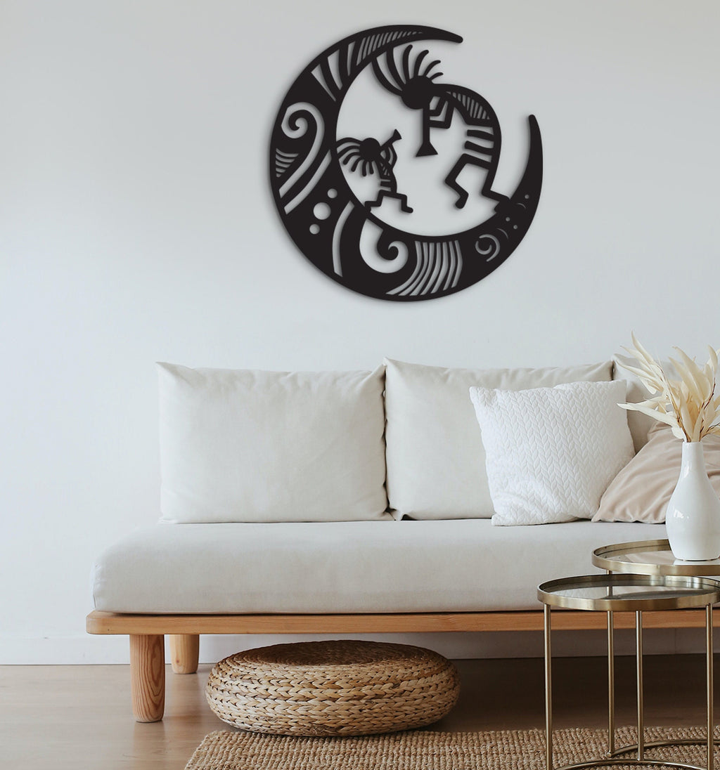 Kokopelli Wood Wall Art: Tribal Decor Sign