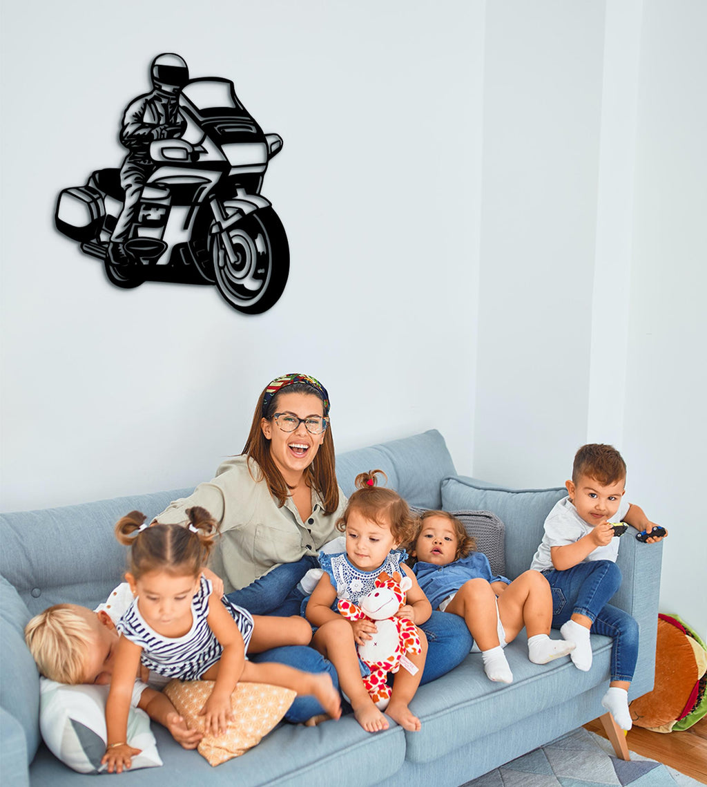 Motorcycle Wood Wall Art: 3D Adventure Bike Decor