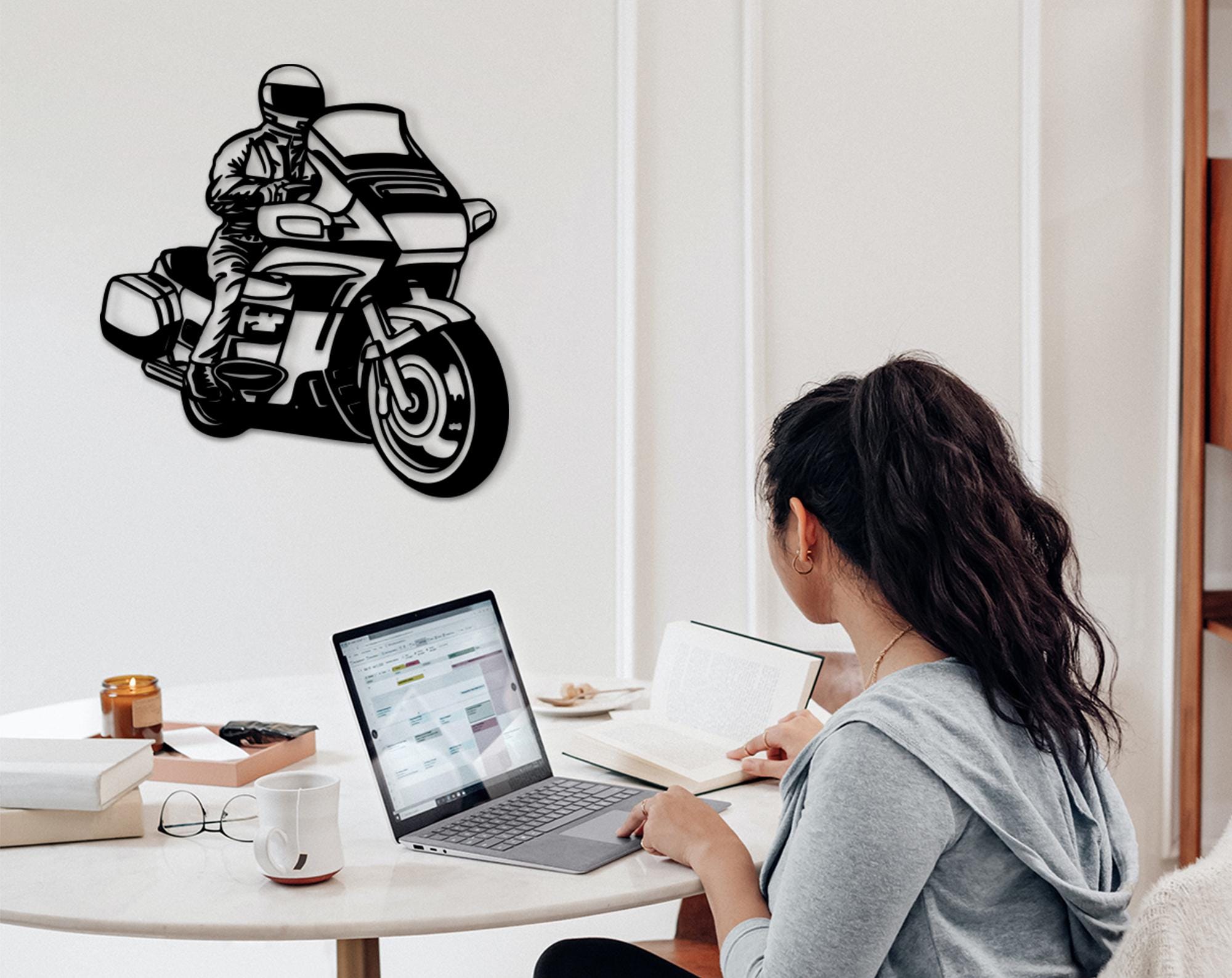 Motorcycle Wood Wall Art: 3D Adventure Bike Decor