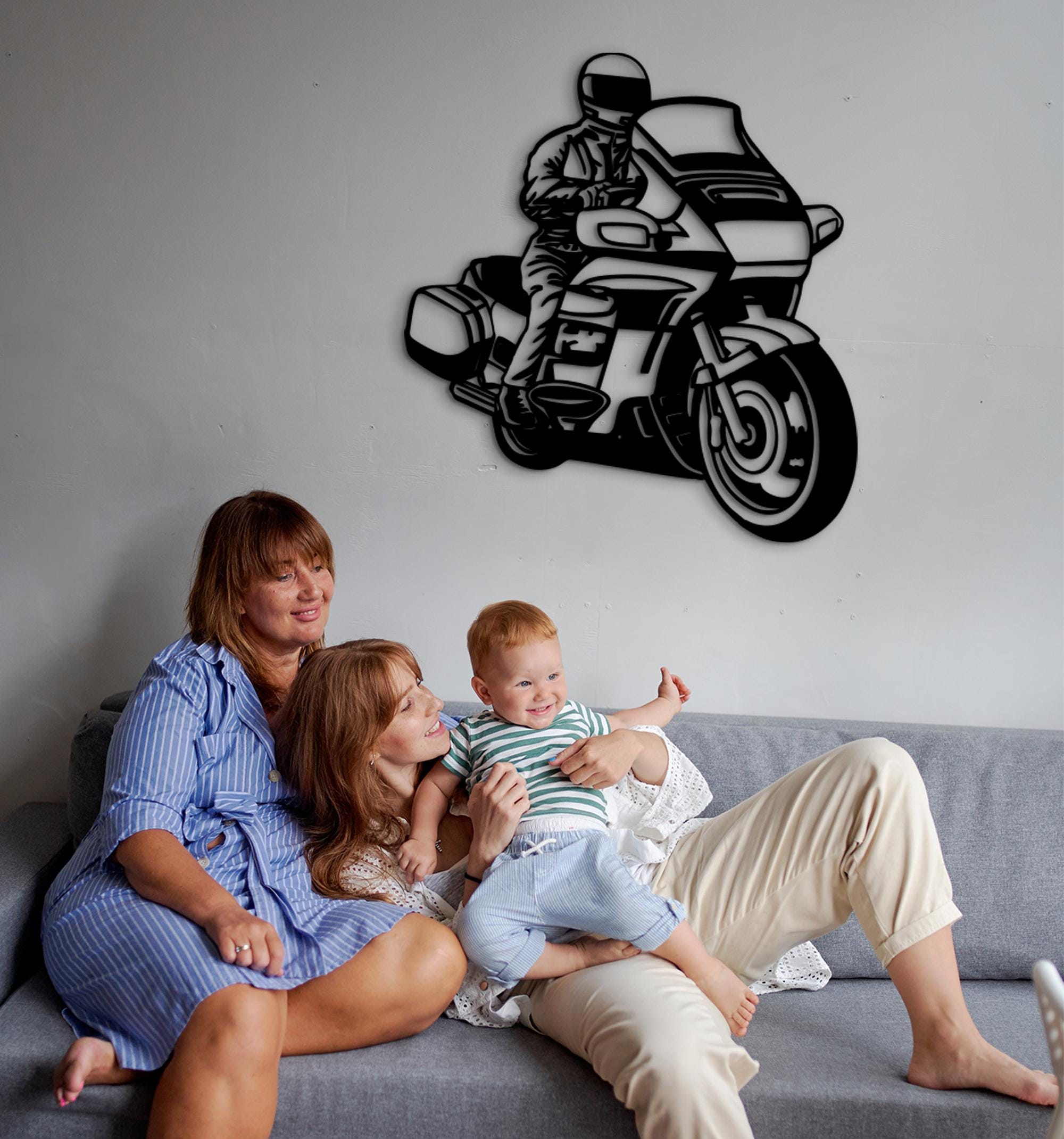 Motorcycle Wood Wall Art: 3D Adventure Bike Decor