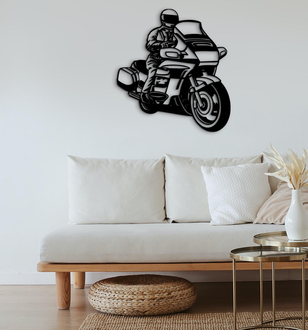 Motorcycle Wood Wall Art: 3D Adventure Bike Decor