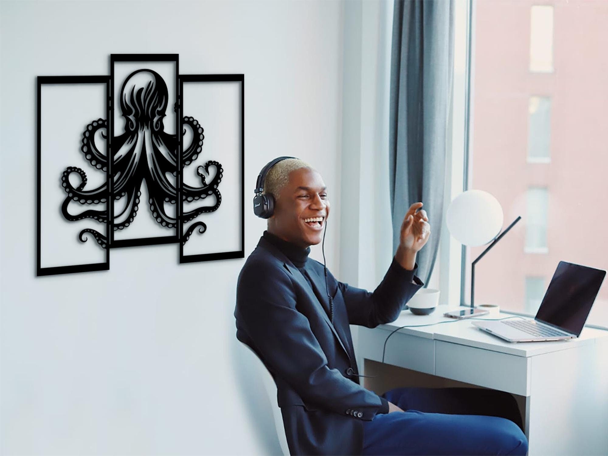 3D Octopus Wood Wall Art: Marine Life Decor