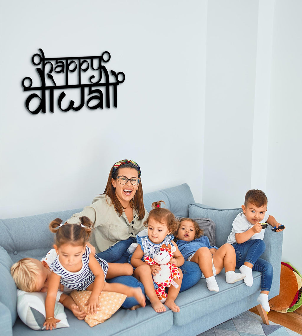 Happy Diwali Wood Sign: Indian Festive Wall Art
