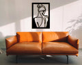 Abstract Woman Line Art: Wood Wall Decor, Minimalist Home Design