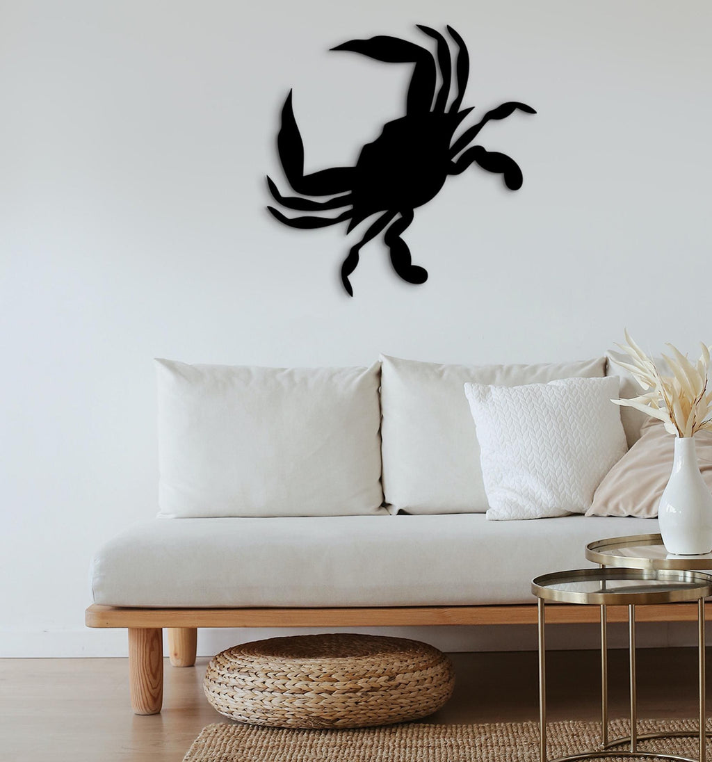 Wooden Crab Wall Art: Beach Coastal Decor