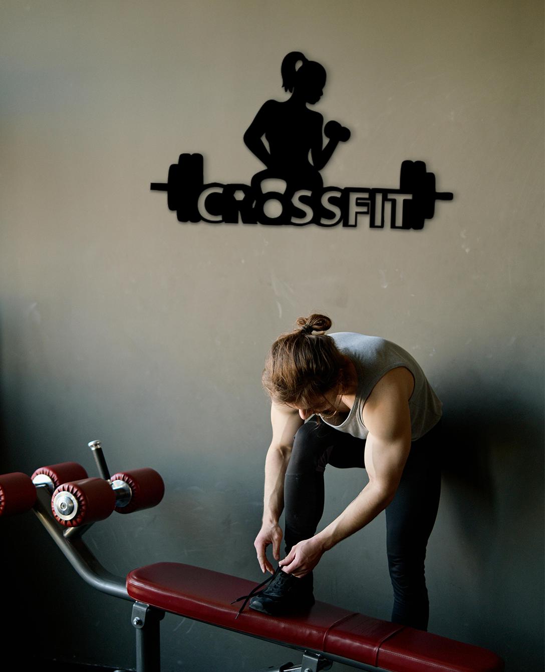 Crossfit Women Wood Sign: Gym Wall Art Decor