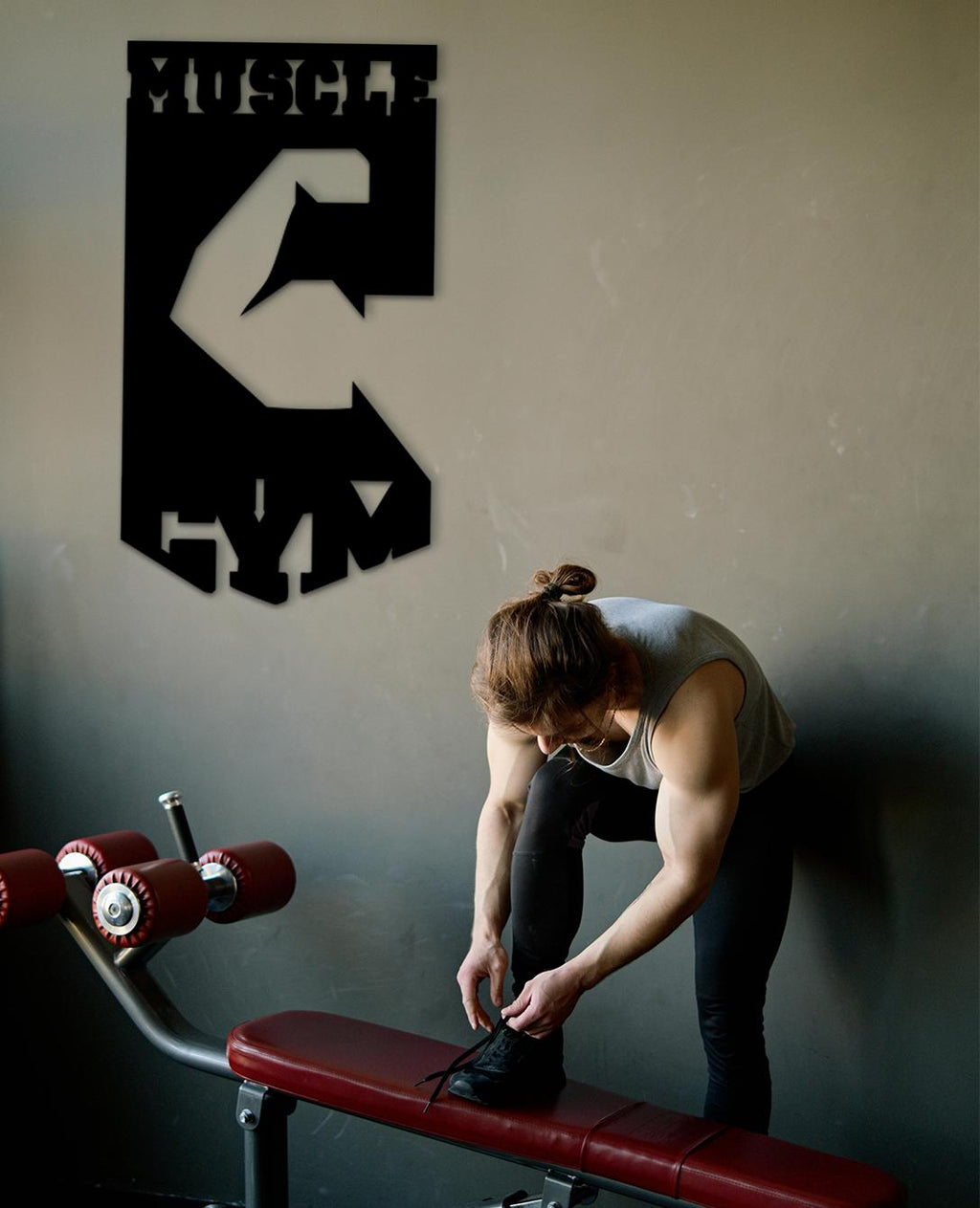 Personalized Gym Wall Decor: Muscle Sign, Powerlifting Gift