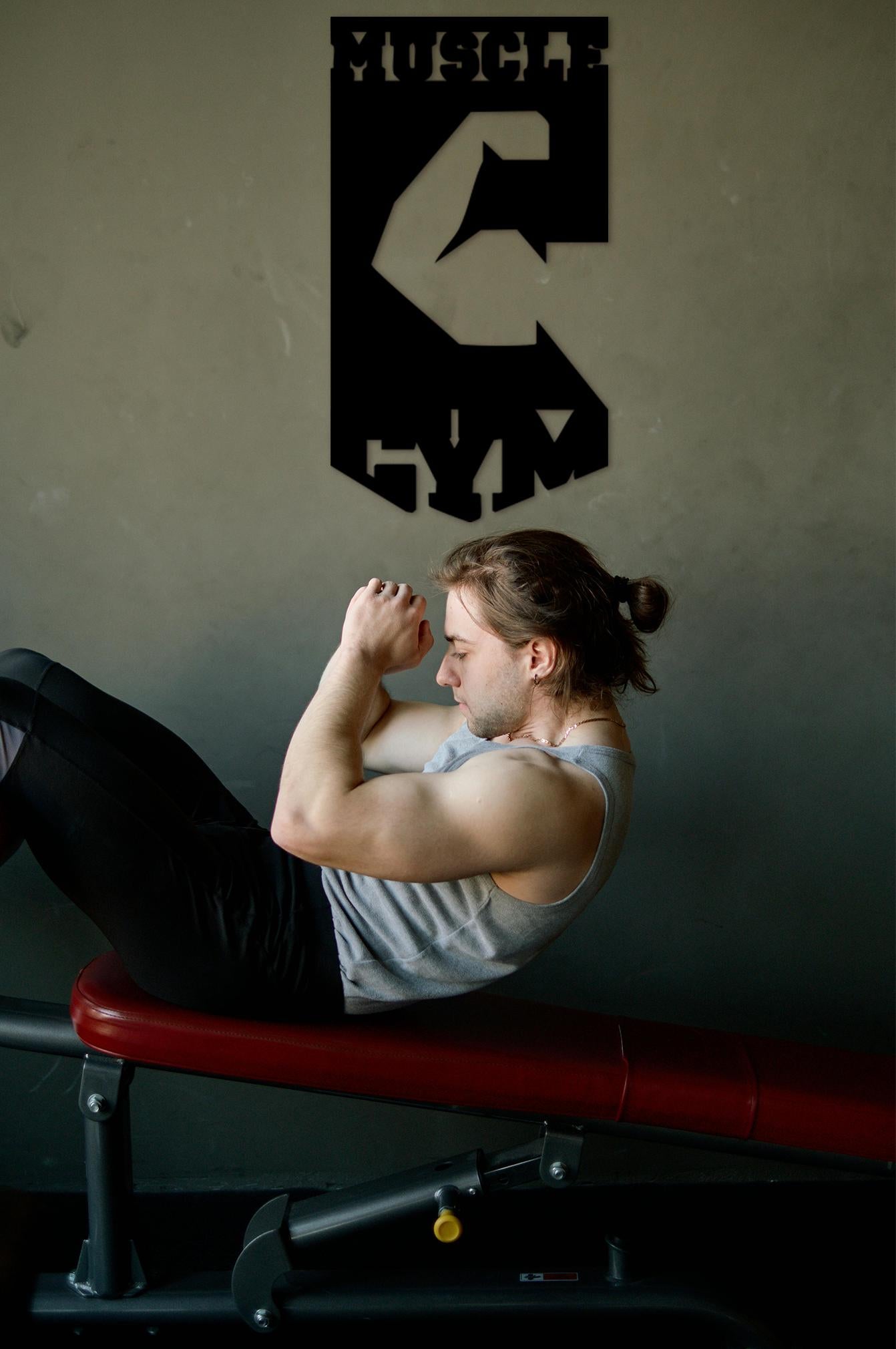 Personalized Gym Wall Decor: Muscle Sign, Powerlifting Gift
