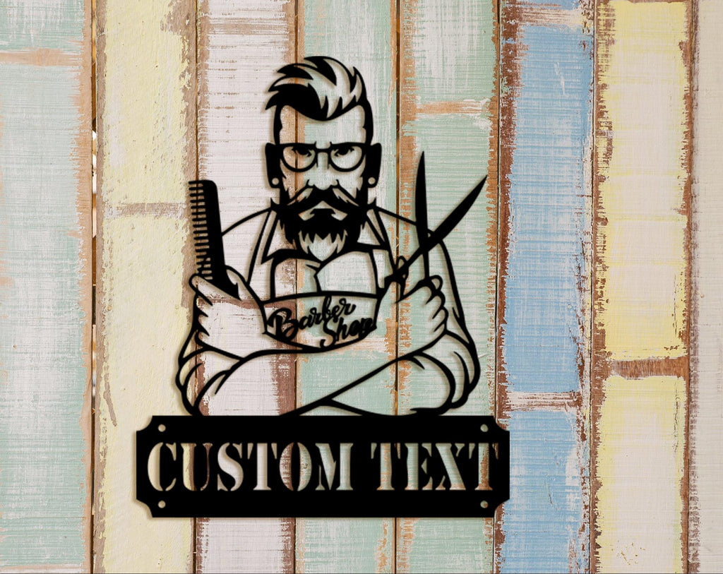 Custom Barber Shop Wood Sign: Personalized Wall Art Decor