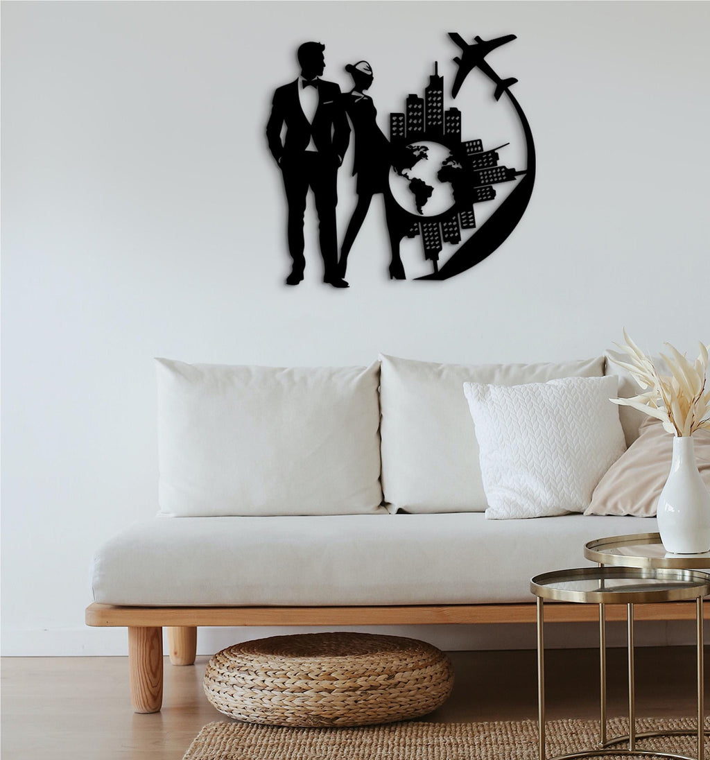 Traveling Couple, romantic decor, gift for adventurers, travel lovers, passionate explorers, unforgettable memories, wanderlust