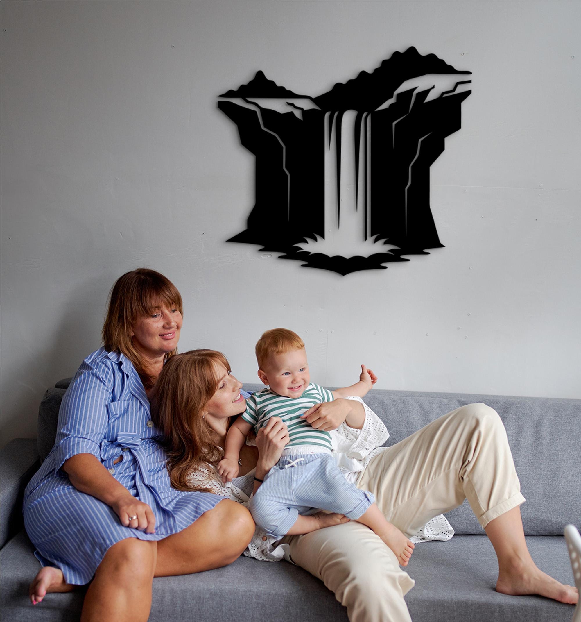 Rustic Waterfall Wood Wall Decor: Cabin Style Art