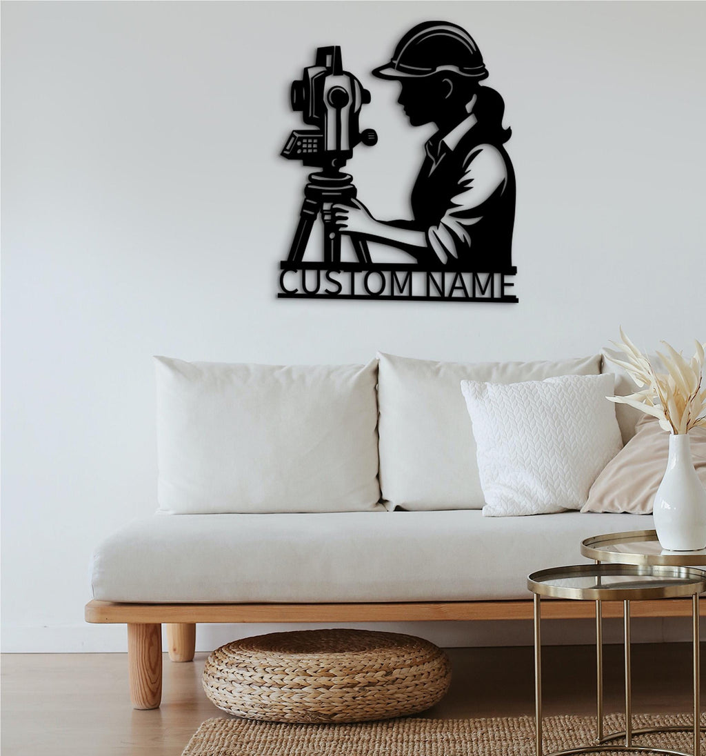 Personalized Surveyor Wood Wall Art: Engineer Gift, Mountain Topography