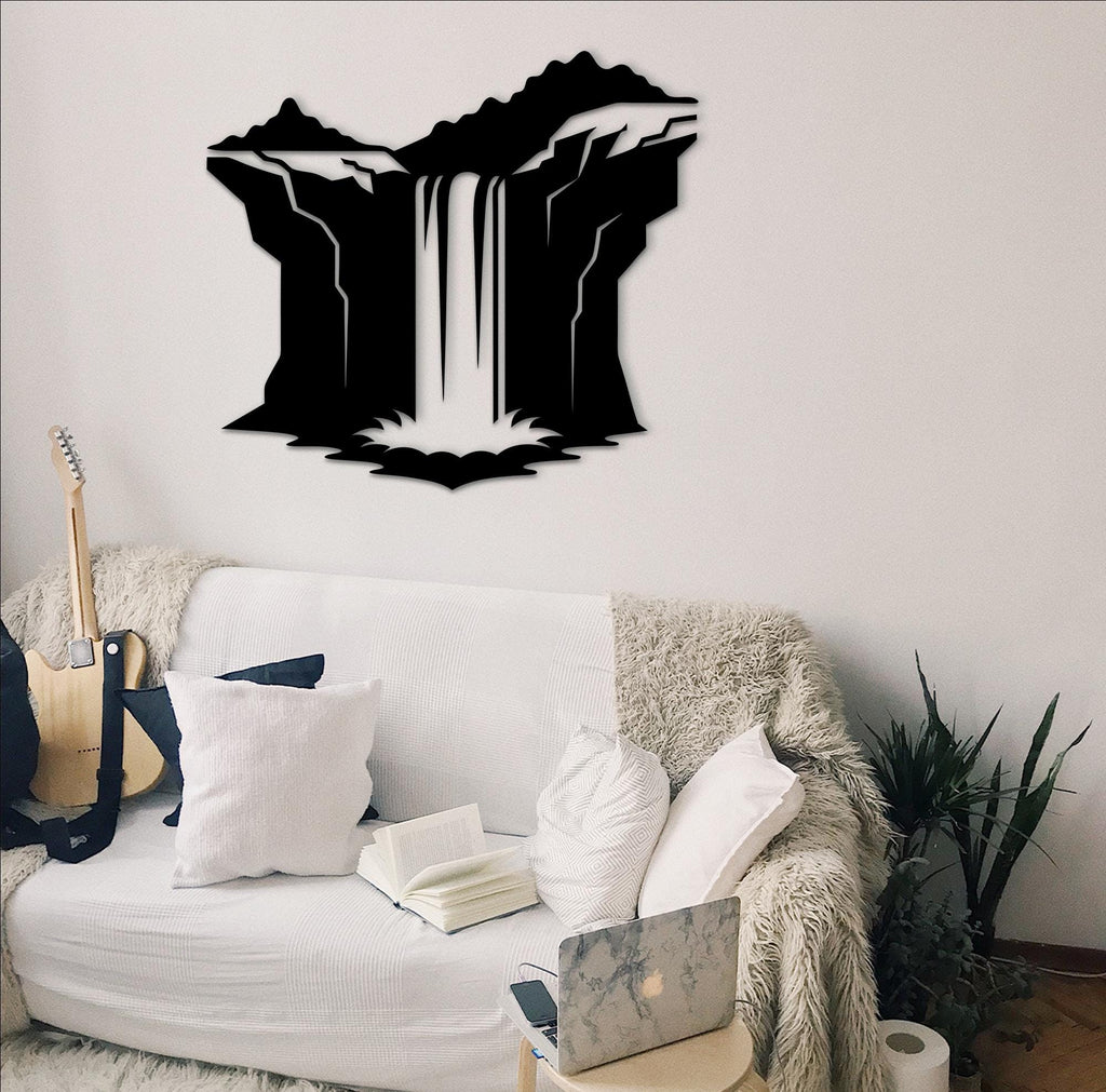 Rustic Waterfall Wood Wall Decor: Cabin Style Art