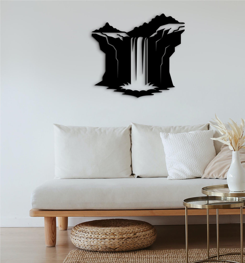 Rustic Waterfall Wood Wall Decor: Cabin Style Art
