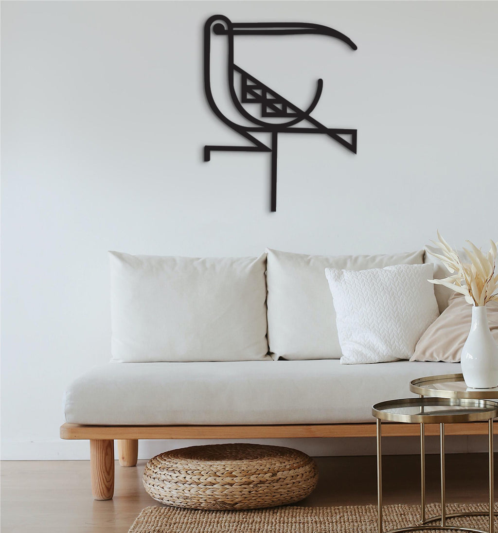 Curlew Bird Silhouette Wood Wall Art: Rustic Nature Decor