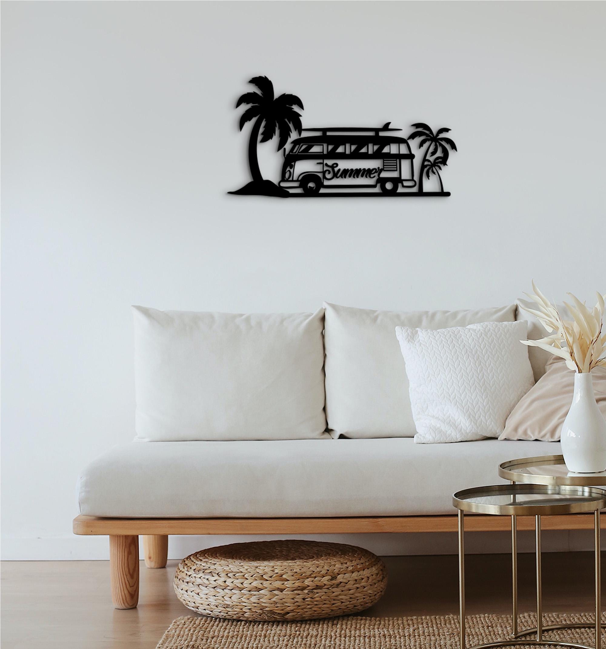 Beach Life Wood Wall Art: Tropical Palm Tree Decor